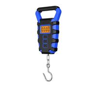 Balance suspendue de 50 kg avec règle, hameçon numérique portable, balance électronique for bagages affichage LED pour la construction(Blue)