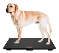 Balance vétérinaire pour grand chien, 80 x 50 cm, avec tapis antidérapant, plateforme pour animaux, capacité de charge jusqu'à 100 kg, précision 10 g, avec tare/maintien, taille L, noir
