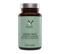 Balanced Vitality - Chardon Marie, artichaut & pissenlit avec 80% de Sylimarine - 120 Capsules végétalien - pour 4 mois - avec 80% de silymarine - sans additifs - Fabriqué en Allemagne
