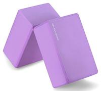BalanceFrom Fitvids GoYoga Lot de 2 Blocs de Yoga Haute densité, 22,9 x 15,2 x 10,2 cm chacun Mixte, Violet