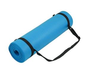 BalanceFrom Fitvids Tapis d’Exercice Multi-usages GoYoga de 12 mm d’épaisseur, Tapis Haute densité et Anti-déchirure, avec Sangle de Transport - Bleu