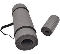 BalanceFrom GoYoga+ Tapis de yoga multi-usage 1/2" extra épais haute densité anti-déchirure avec sangle de transport (gris)
