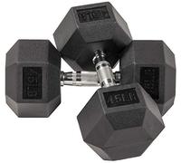 Balancefrom Paire d'haltères hexagonales recouvertes de caoutchouc, 20,4 kg