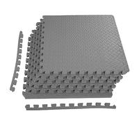 BalanceFrom Tapis d'exercice Puzzle avec Carreaux emboîtables en Mousse EVA pour MMA, Exercice, Gymnastique et Salle de Gym à Domicile, 1,9 cm d'épaisseur, 0,7 m², Gris