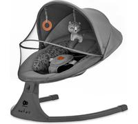 Kinderkraft LUMI 2 Transat bébé, Balancelle bebe electrique de La Naissance à 9 Mois, Réglable hauteur, 5 modes du balancement, 12 mélodies, Arche avec jouets, Gris foncé