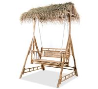 Balancelle 2 Places avec Feuilles de Palmier Bambou 202 cm Balançoire vidaXL