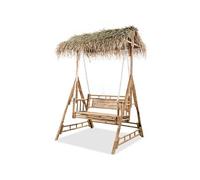Vidaxl Balancelle À 2 Places Avec Feuilles De Palmier Bambou 202 Cm