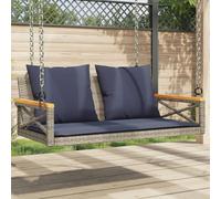 vidaXL Balancelle avec Coussins Gris 109x62x40 cm résine tressée