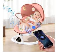 Balancelle Bebe Électrique 0-18 Mois - Avec Plateau Repas - Télécommande - Bluetooth Musique - Balancement Intelligent 5 Vitesses
