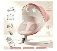 Balancelle Bébé Électrique 3 en 1 - balancoire bebe 5 vitesses -3 minuteries -Bluetooth -Télécommande -Ceinture sécurité -Max 12kg