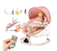 Balancelle Bébé Électrique - 5 modes balancement - musique Bluetooth - télécommande -minuterie -Avec assiette-balancoire bebe Rose