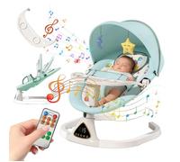 Balancelle Bébé Électrique - 5 modes balancement - musique Bluetooth - télécommande -minuterie -Avec assiette -balancoire bebe Vert