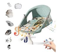 Balancelle Bébé Électrique - 5 modes de balancement - harnais 5 points- 0-24 mois jusqu'à 15KG, avec Coussin de Siège - vert