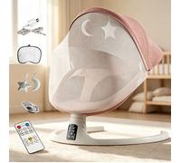 Balancelle Bébé Électrique - 5 Vitesses - 3 Positions d'Inclinaison - Bluetooth - Télécommande et Moustiquaire - Chaise à bascule