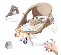 Balancelle Bébé Électrique - 5 vitesses réglables - Minuterie - Télécommande - Harnais de sécurité cinq points - 0-24 mois - Kaki