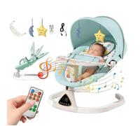 Balancelle Bébé Électrique Avec assiette - 5 modes balancement - musique Bluetooth - télécommande - minuterie -balancoire bebe Vert