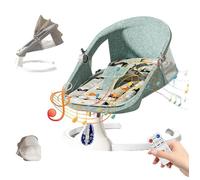 Balancelle Bébé Électrique avec Balançoire à 5 vitesses - Minuterie - Télécommande - Harnais sécurité cinq points - 0-24 mois-Vert