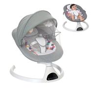 Balancelle Bebe Electrique avec bluetooth Transat Bebe avec Berceuse 5 Vitesses de Balancement Assiette de Diner Télécommande