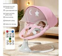 Balancelle Bébé Électrique -Balançoire bébé Transat Bébé Bluetooth, Télécommande, 5 Balances, Dossier Réglable - Pour 0-18 Mois