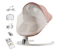 Balancelle Bébé Électrique - Chaise à bascule pour bébé - Bluetooth - Télécommande - Moustiquaire - 5 Vitesses - rose