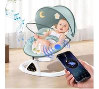 Balancelle Bebe Electrique, Charge Maximale15kg, Bluetooth, 5 Vitesses Balancement, Minuteriea 3 Etapes, Arche Jouets 0-12 Mois