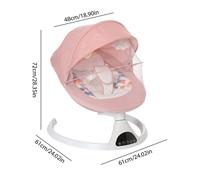 Balancelle Bébé Électrique, Transat Bébé, Avec Bluetooth, 5 Balancement, Minuterie et télécommande, Lavable En Machine, Rose