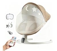 Balancelle bebe electrique, Transat bebe avec Télécommande, 3 Positions Inclinables, 5 modes balancement, 3 minuterie trois vitesses