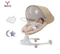 Balancelle bebe électrique, Transat bébé jusqu'à 15 kg, Magic ZC, Enceinte Bluetooth, télécommande, transat avec cinq niveaux