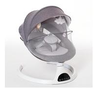 Balancelle Bébé Transat électrique à 5 vitesses avec Affichage LED, Chaise Berçante Angle Réglable, gris