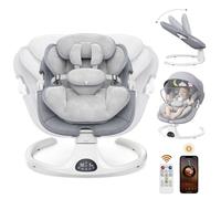 Balancelle Bebes Electrique, écran tactile LED, telecommande, bluetooh, harnais de sécurité 5 points, jusqu'a 9kg