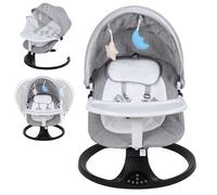 Balancelle Bebes Electrique, transat bebes, fauteuil inclinable avec télécommande Bluetooth, dossier réglable à 5 vitesses, pour la chambre d'enfant, le salon et la relaxation pendant la grossess