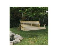 vidaXL Balancelle Bois de pin imprégné 155x65x60 cm résistante aux intempéries 2 personnes Beige