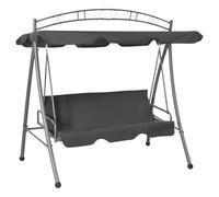 Balancelle Convertible à Toit Anthracite 198x120x205cm Acier Balançoire vidaXL