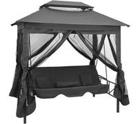 Balancelle convertible - vidaXL - Anthracite - 220x160x240 cm - Acier enduit de poudre - 3 personnes Gris G