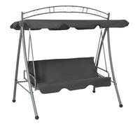 Balancelle convertible - vidaXL - Anthracite - Acier - Auvent réglable