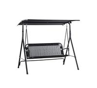Outsunny Balancelle de jardin 2 places – Toit inclinable, structure en acier, Noir