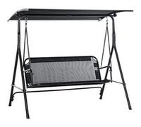 Outsunny Balancelle de jardin 2 places – Toit inclinable, structure en acier, Noir