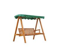 Balancelle de jardin - Outsunny - 3 places toit imperméabilisé 2 tablettes support charge 360 kg - bois pin - 1,9x1,3x1,85m - vert