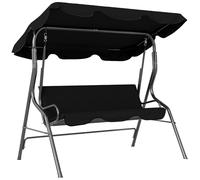 Balancelle De Jardin 3 Places Coussins Assise Dossier Noir