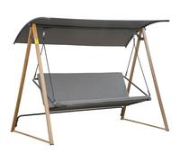 Outsunny Balancelle de Jardin 3 Places en Acier Style Contemporain avec auvent Ajustable - 224 x 133 x 173 cm Gris