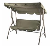 Balancelle de Jardin 3 Places, en Acier au Carbone, Toit Pare-Soleil, Vert, Esté