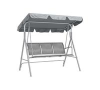 Balancelle de jardin 3 places grand confort toit imperméabilisé inclinaison réglable assise et dossier ergonomique acier textilène gris clair