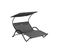 Outsunny Balancelle de jardin 3 places – toit réglable, coussins épais, gris