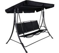 Balancelle de Jardin 3 Places "Madras" 160cm Noir Noir G