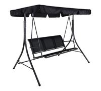Balancelle de Jardin 3 Places "Montreal" 163cm Noir