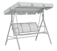 Outsunny Balancelle de jardin 3 places Grand Confort – Toit imperméabilisé, réglable – Gris clair