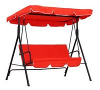 Outsunny Balancelle de Jardin 3 Places Toit Inclinaison réglable Coussins Assise et Dossier 1,72L x 1,1l x 1,52H m Acier Noir Polyester Rouge