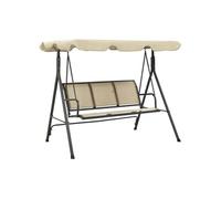 Balancelle de jardin - - Anthracite et sable - Acier - 3 personnes - Auvent en polyester