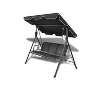 Balancelle de jardin avec auvent noir 41421