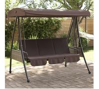 Balancelle de jardin avec auvent réglable marron café acier